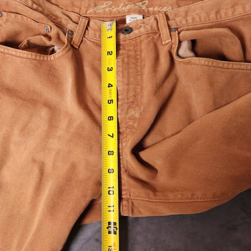 Eddie Bauer Men Vintage Jeans 33x34 Actual 33x32.5 Brown Cotton Denim Straight - Picture 11 of 15